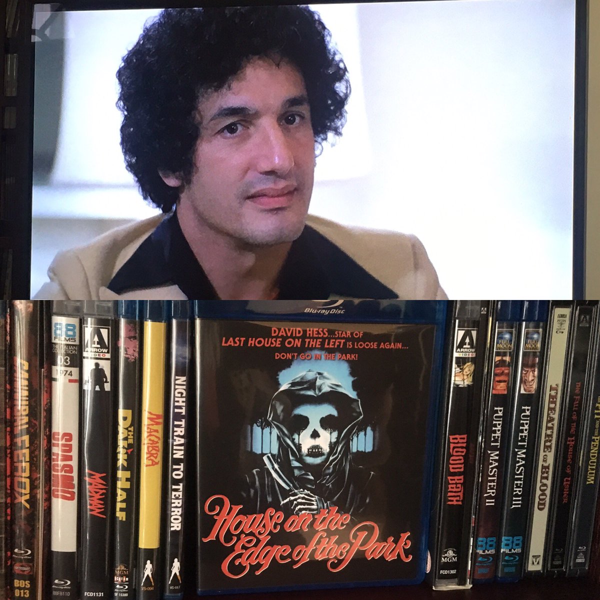 The incredibly sleazy David A. Hess. #houseattheedgeofthepark #Ruggerodeodato #codereddvd