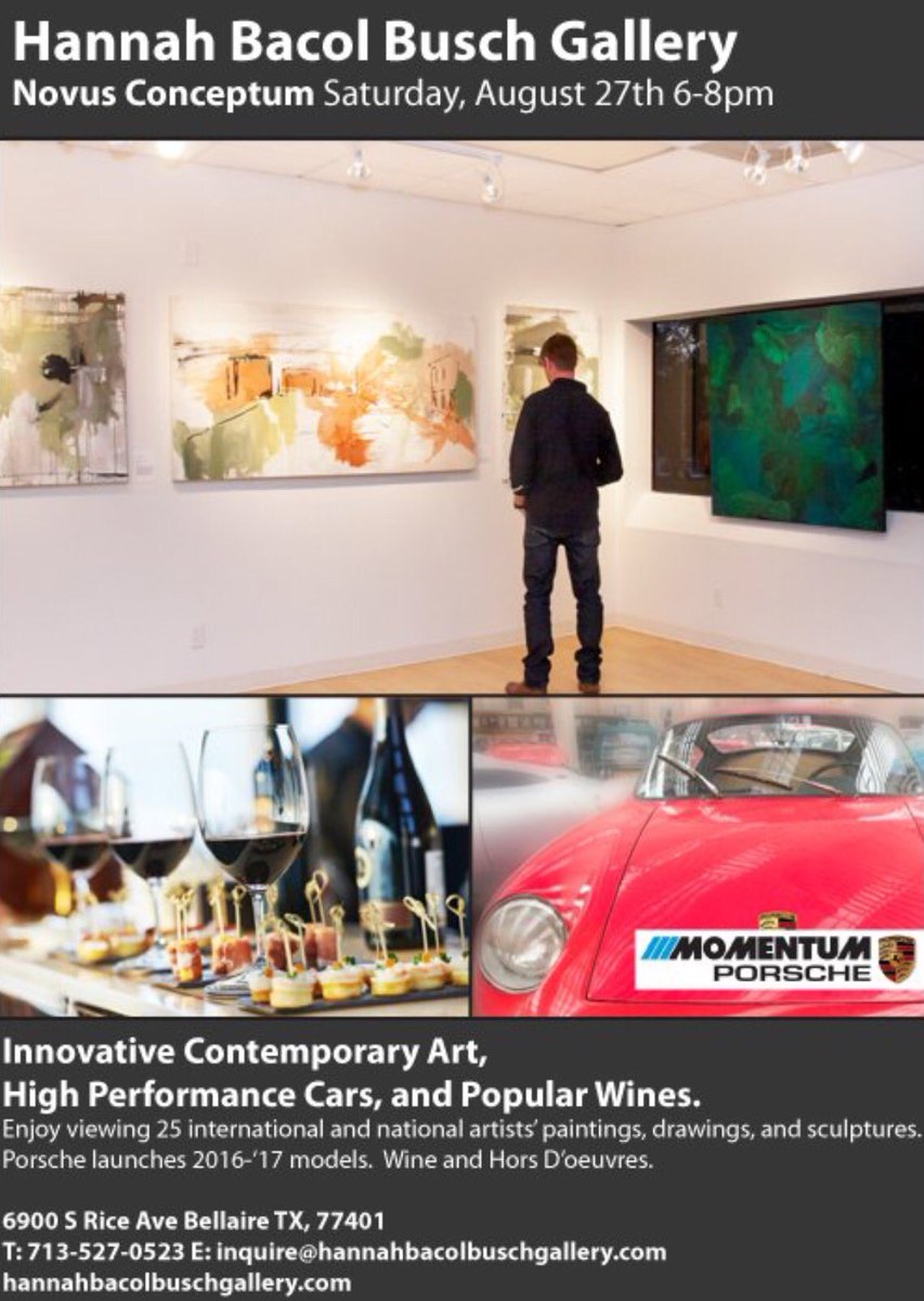 BacolBusch's tweet photo. Enjoy innovative contemporary art &amp; high performance cars @BacolBusch #Porsche #texashannahart #bellairetx #momentum https://t.co/MtGRvW5QsF
