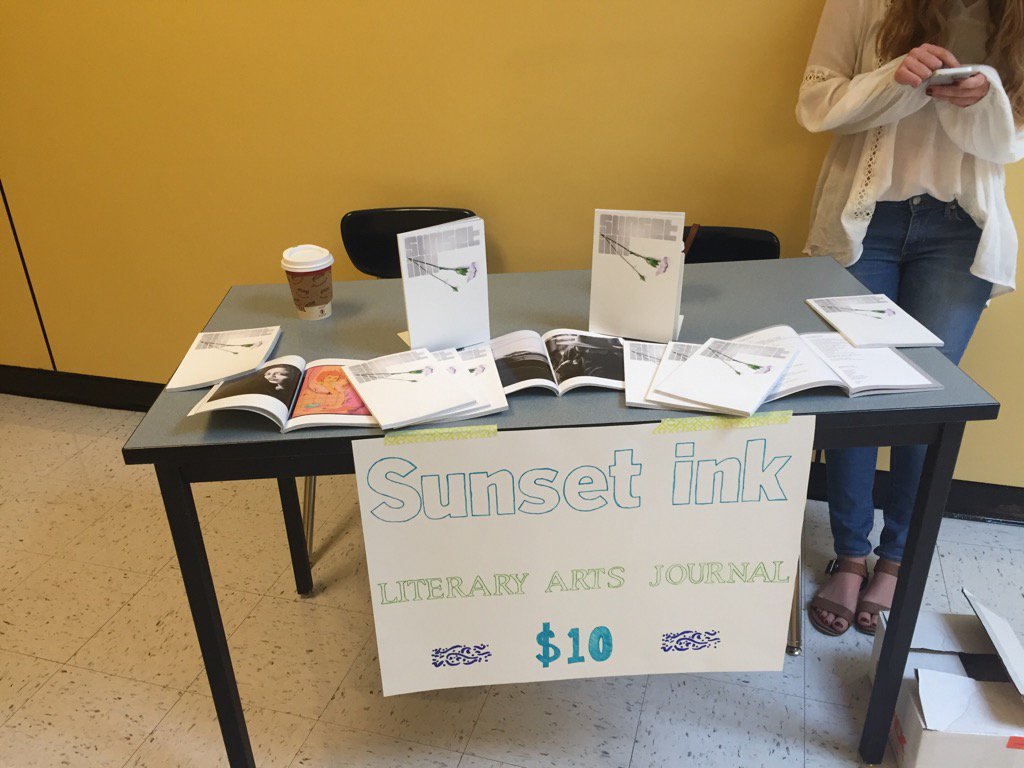 SunsetScroll's tweet image. If your at school for preview day check out the booth for lit mag! They are only $10 come get some!!!!!