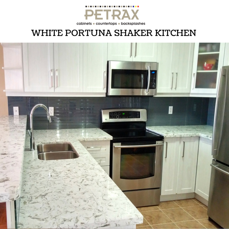 White #Portuna Shaker #Kitchen - #Thermofoil kitchens are a low maintenance and affordable! petraxdesign.com