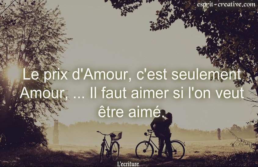 L Ecriture Le Prix D Amour C Est Seulement Amour Il Faut Aimer Si L On Veut Etre Aime Citation T Co Ndx2t5xyal Twitter