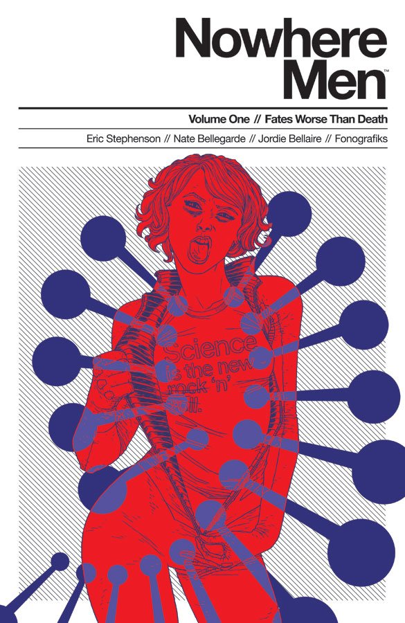 G_N_Librarian's tweet photo. T1:Nowhere Men Vol 1 Writer: Eric Stephenson Artist:@fetorpse PH:@ImageComics Genre: #SciFiSuperHero For Teen+ https://t.co/xh7pEkJ2YK