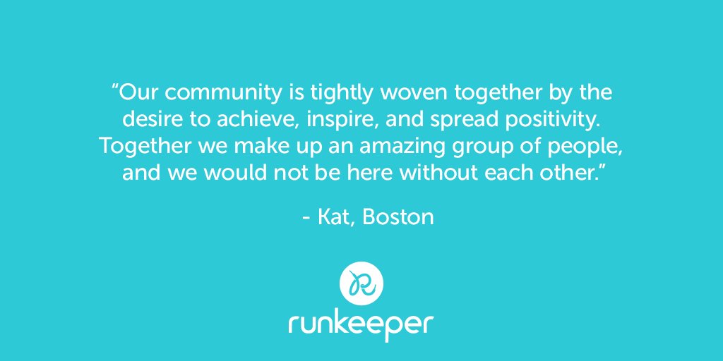 Runkeeper's tweet photo. There's no greater community than the running community. https://t.co/aLDtWi1YnJ