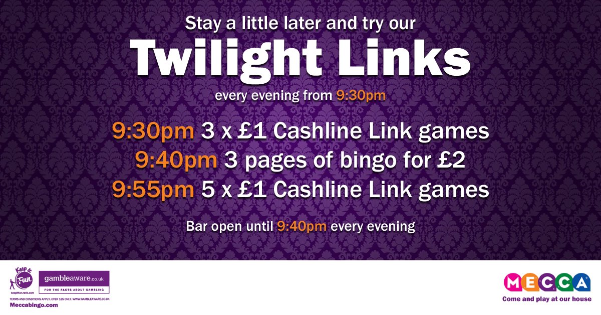 Stay a little later and try our new Twilight Link games from 9:30pm!