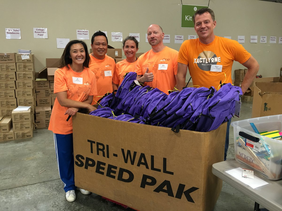 XactlyOne's tweet photo. #XactlyOne 2016 @FGTtweets @apreciouschild backpack drives, $4600 (137 virtual & physical). #Xactly #GPTW https://t.co/r3kUMRbPfx