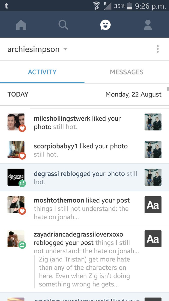 // omygod the reblogged a picture:o