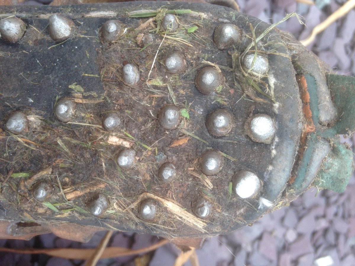 ServiliusPulex's tweet photo. The change in caligae since May @RomanCaerleon #Romanmarch #hobnails https://t.co/WU5KnVQiiY