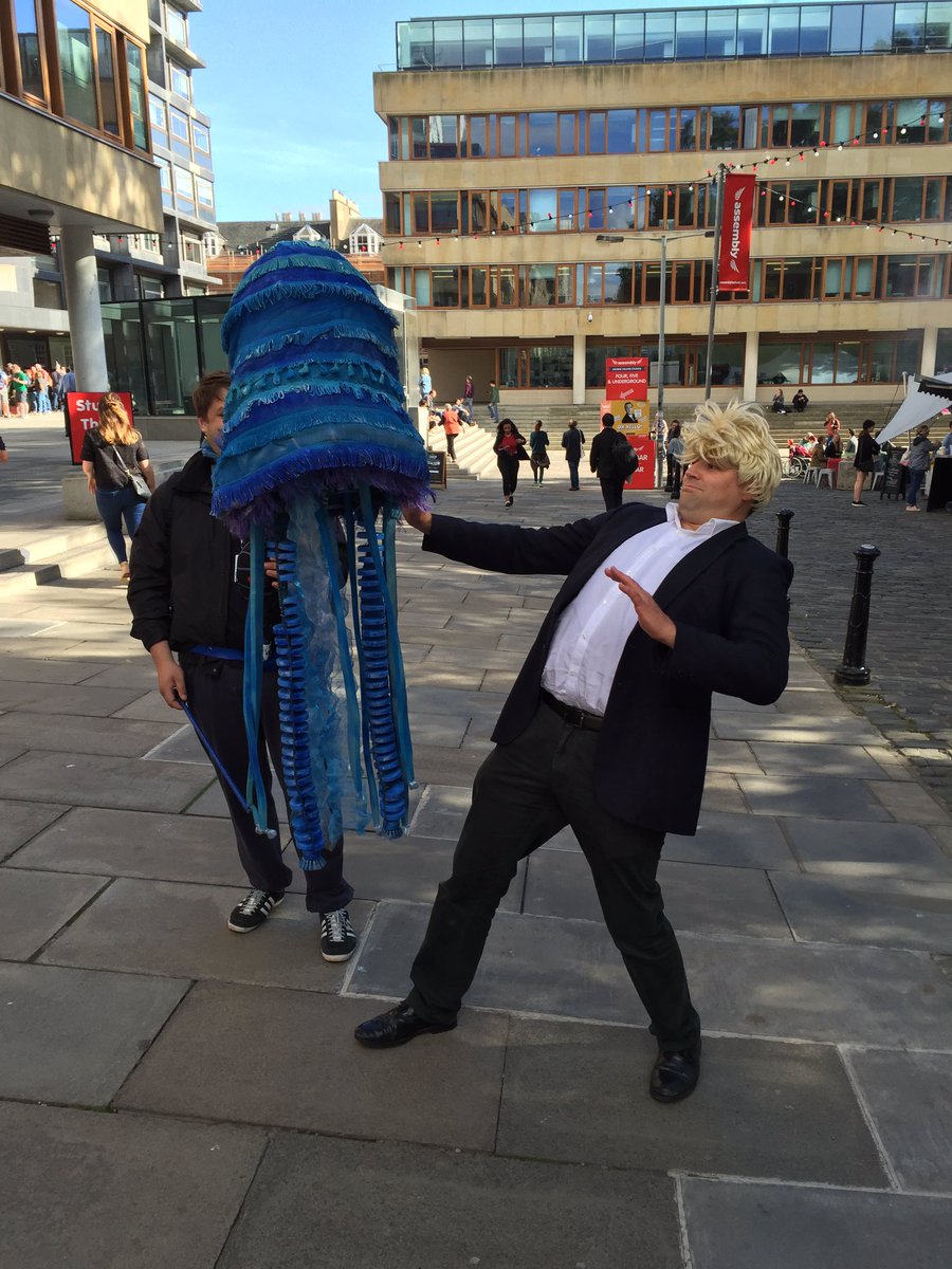 RockingYourVote's tweet photo. When Boris met...the #jellyfish :s Foreign Sec meeting foreign bodies thks 2 @curiousintrepid @edfringe #comedy https://t.co/avWiQTLeFL
