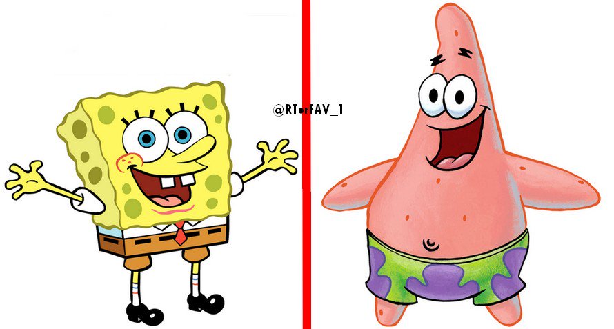 RTorFAV_1's tweet photo. REQUESTED 
RT for Spongebob 
LIKE for Patrick Star https://t.co/29pdB8dCxS