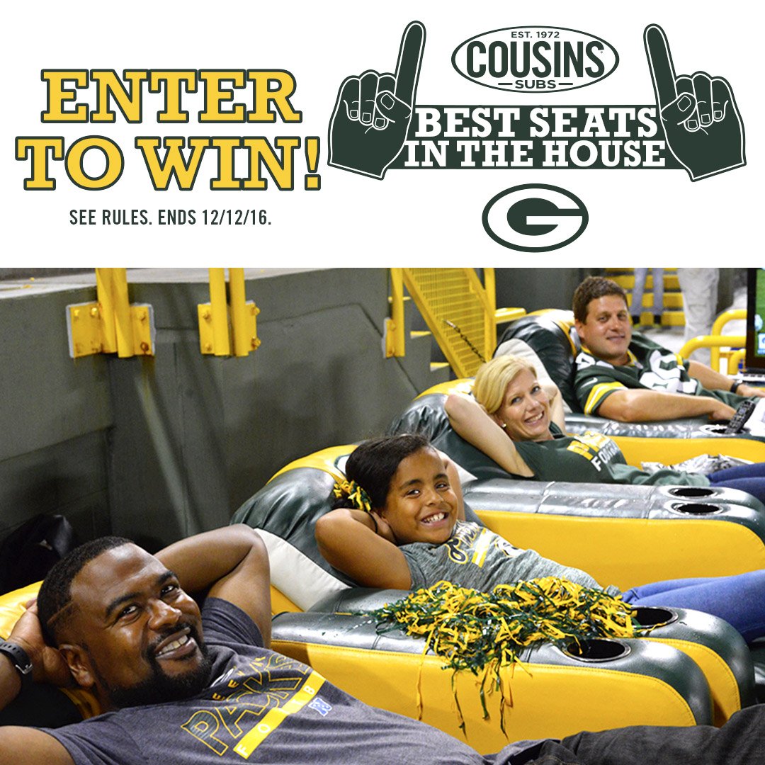 cousinssubs's tweet photo. We’re proud to partner with the @Packers! Enter to win tickets to the next home game at https://t.co/6NYnY8ch5w. https://t.co/pF1lIefq7k