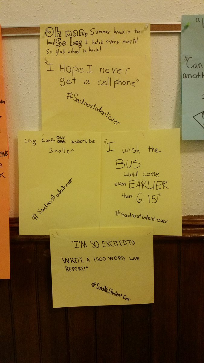 MSki81's tweet photo. Building empathy & challenging misconceptions w/ #saidnostudentever statements @PhelpsCenter @CentralBulldog https://t.co/KNCW06ePnC