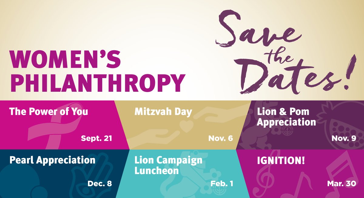JewishPhoenix's tweet image. Ladies! Mark your calendars! Women's Philanthropy has a great year of programming planned: buff.ly/2b5ePvb