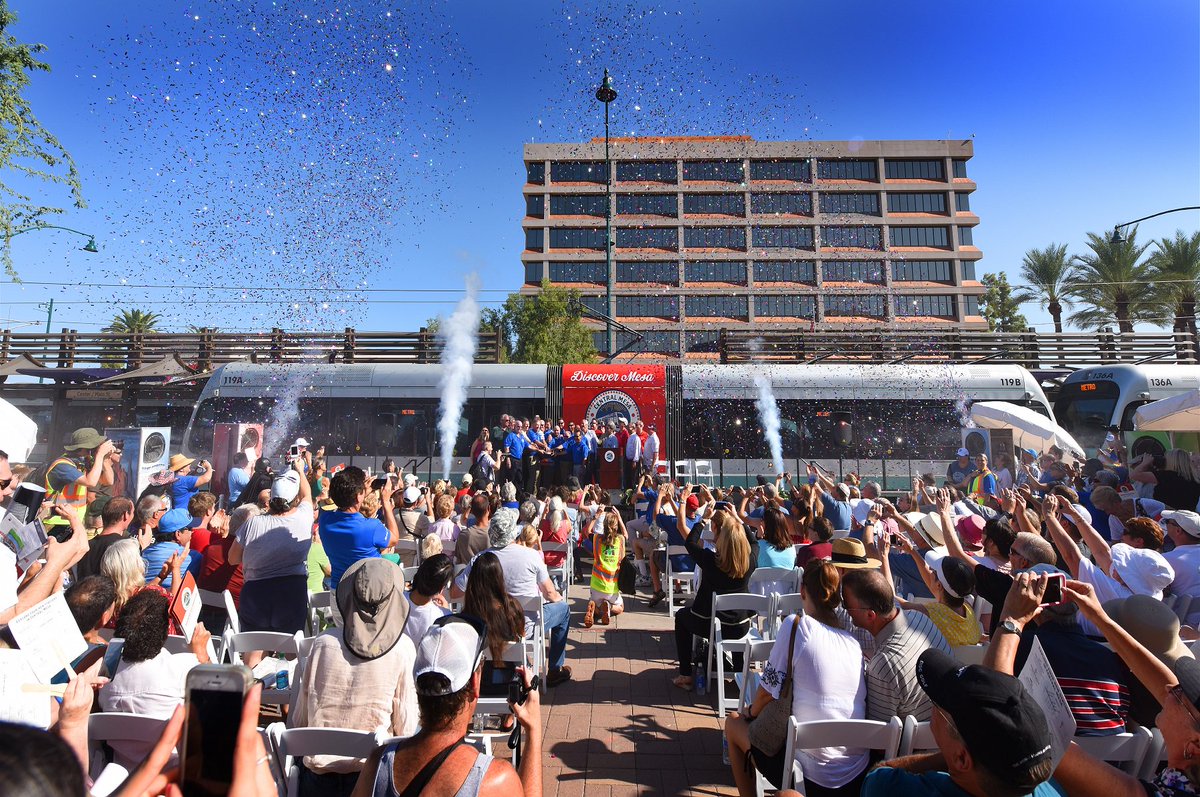 Happy 1st b-day Central Main Light Rail extension! Over 2.1 million light rail trips in Mesa since 8/22/15.