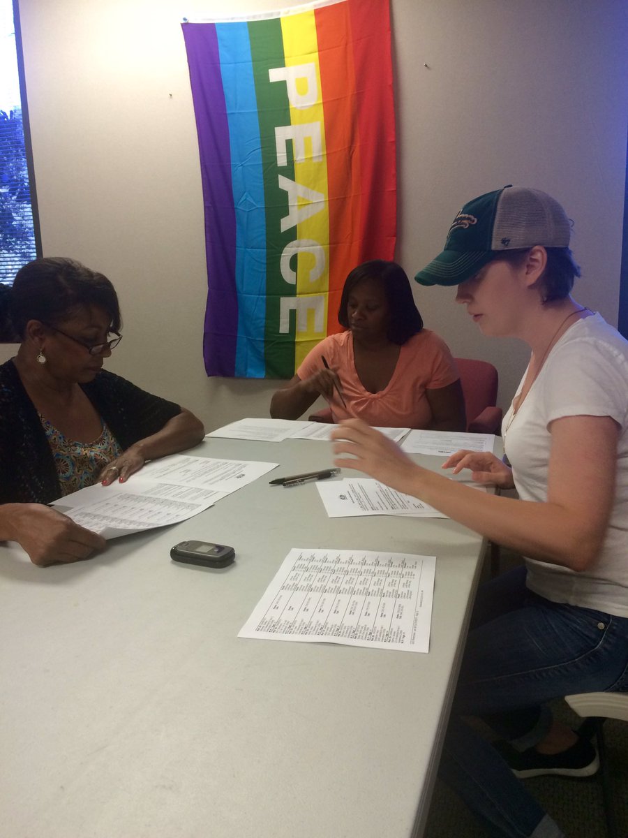 anne_esq's tweet image. Look at my Phone Bank Captain training her first group of volunteers! #BurnTheShips #TurnNCBlue #10acious