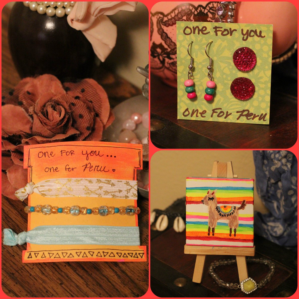 BethanyBri's tweet image. Fundraiser time! 

Bracelets 6.00 
Earring sets 8.00
Llama paintings 10.00 

#fundraiser #peru