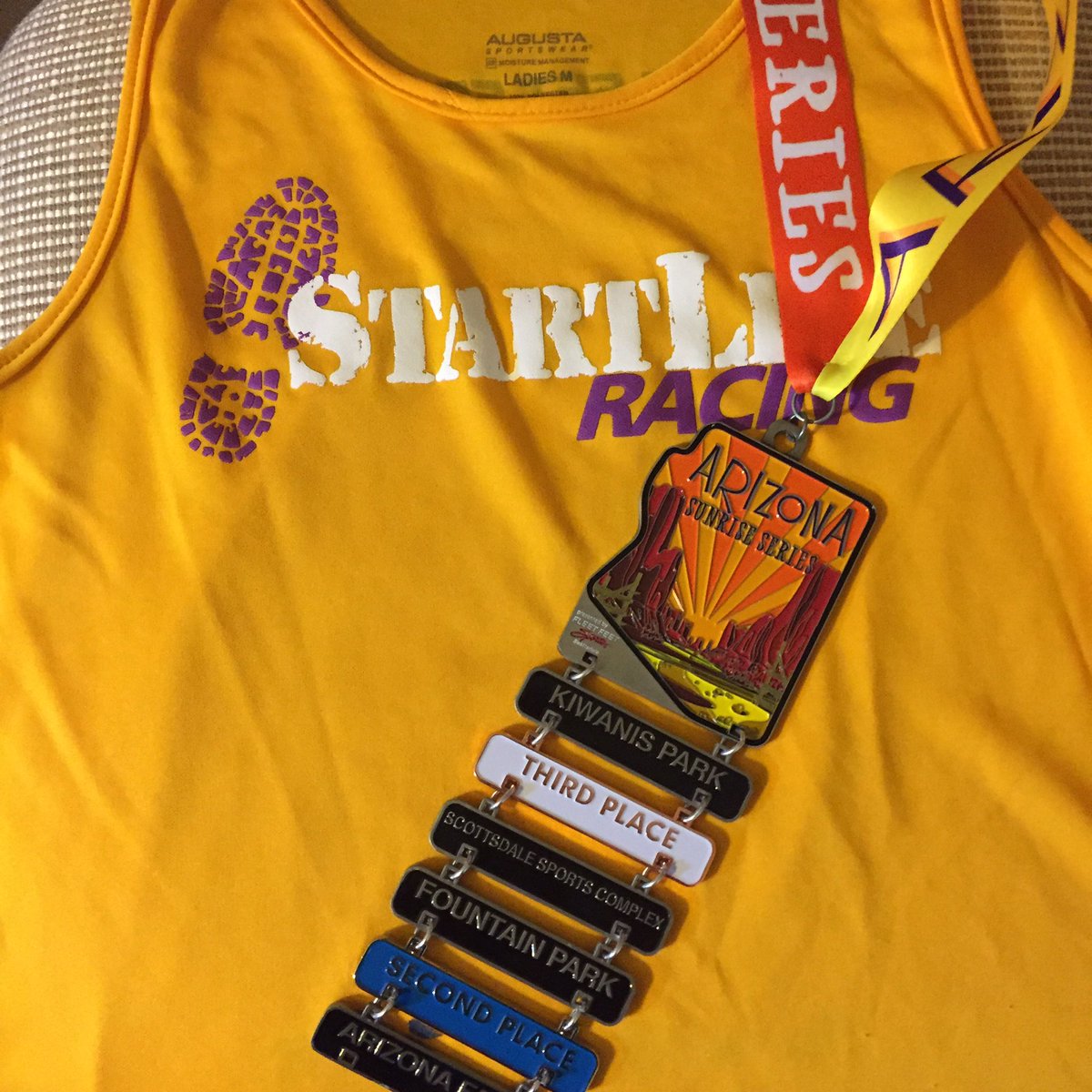 Thanks for a great summer race series <a href="/StartLineRacing/">StartLine Racing</a> ! #MedalMonday #bibchat