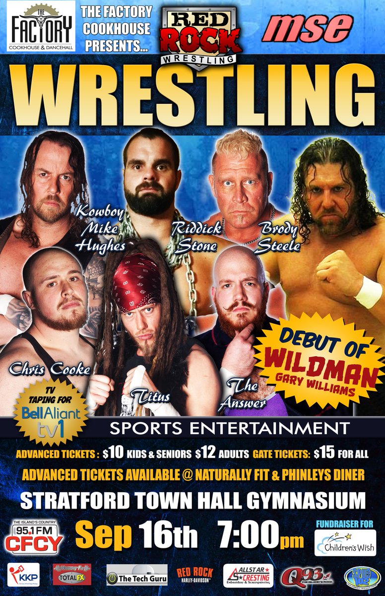 kowboymh's tweet image. Sept 16 Red Rock Wrestling is BACK! @RRWrestling #pei  #pei411 @Q93ROCKS @KKP_PEI @TheFactoryPEI @AllstarCresting
