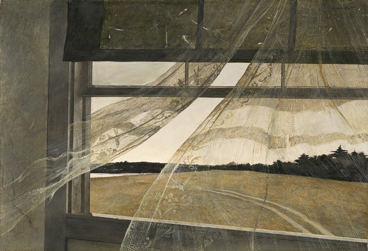 アンドリュー・ワイエス(Andrew Wyeth) 「海からの風」1947年 ワシントンナショナルギャラリー  #アンドリュー・ワイエス #AndrewWyeth