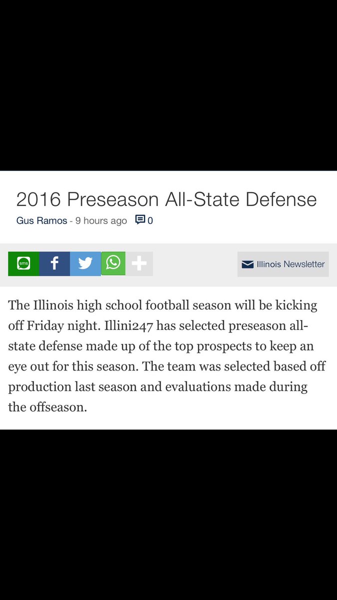 Blessed to have been named 2016 Preseason All-State Defensive Team. <a href="/illinois247/">Illinois247</a>