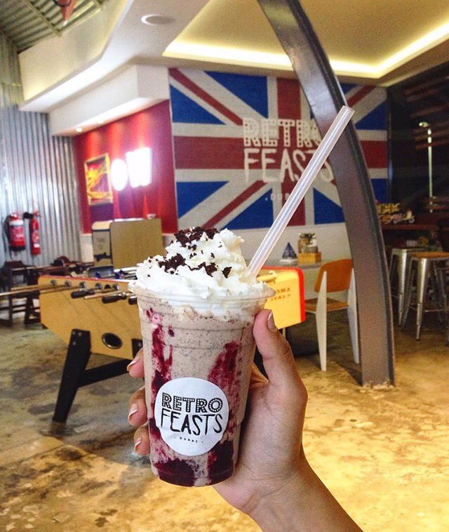 RetroFeastsDXB's tweet image. Keeping it retro with our Black Forest Shake! X @cheflukethomas @TheBeachDubai #shake