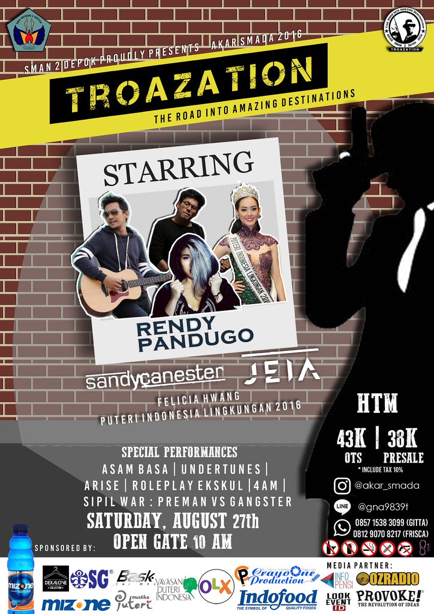 SMAN 2 Depok proudly presents <a href="/akar_smada/">AKAR SMADA 2016</a> 2016 "TROAZATION" | August 27th 2016 at SMAN 2 Depok