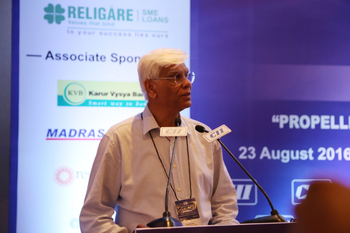 FollowCII's tweet image. Shreekant Somany, Chairman, CII National SME Council setting context for 2nd #MSMEFunding conference