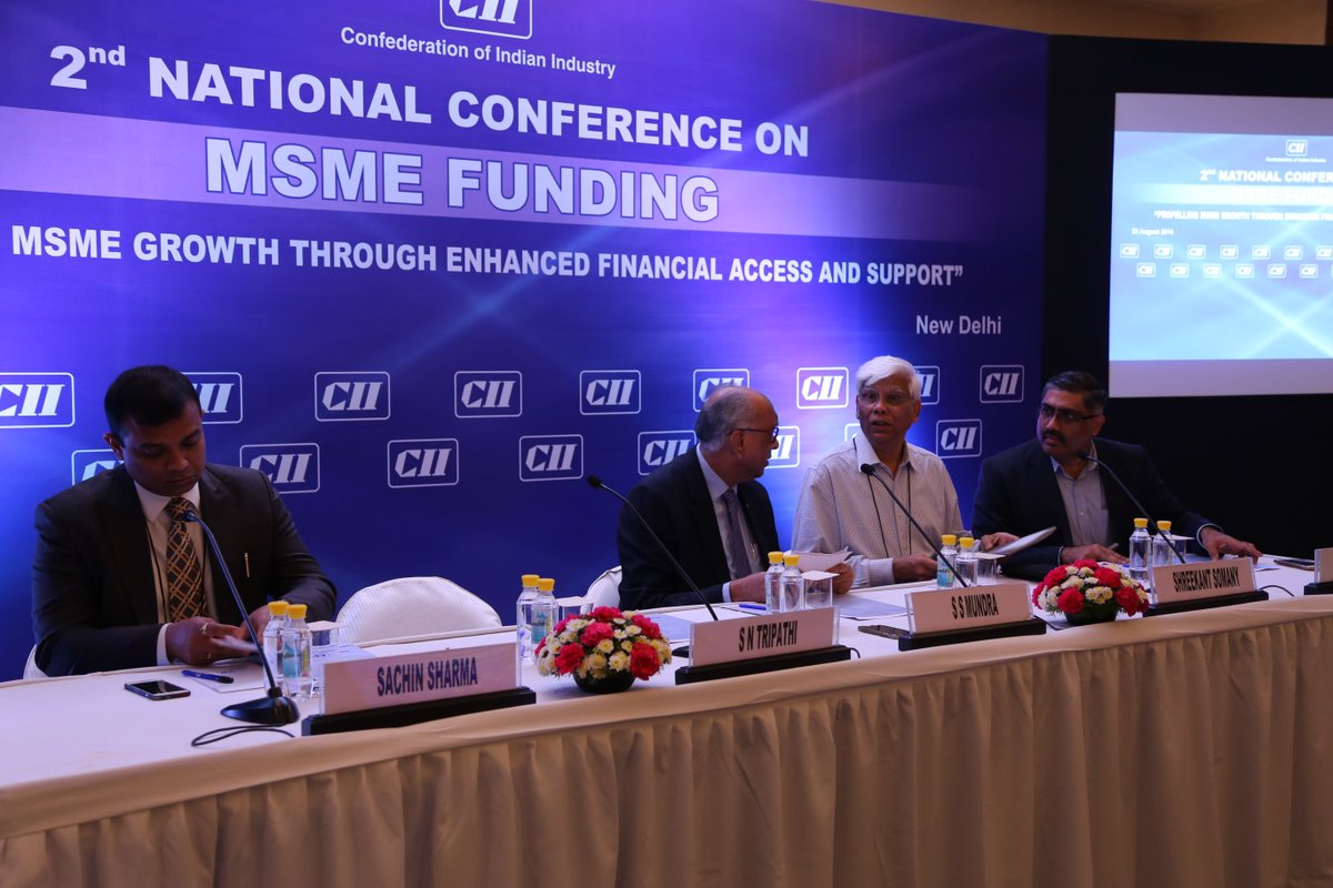 FollowCII's tweet image. Shreekant Somany, Chairman, CII National SME Council setting context for 2nd #MSMEFunding conference