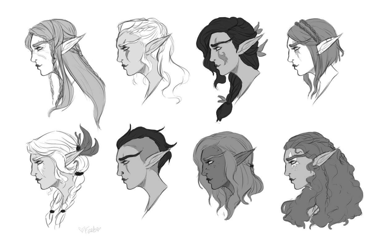 Faebelina On Twitter Some Relaxing Night Elf Hair Doodles