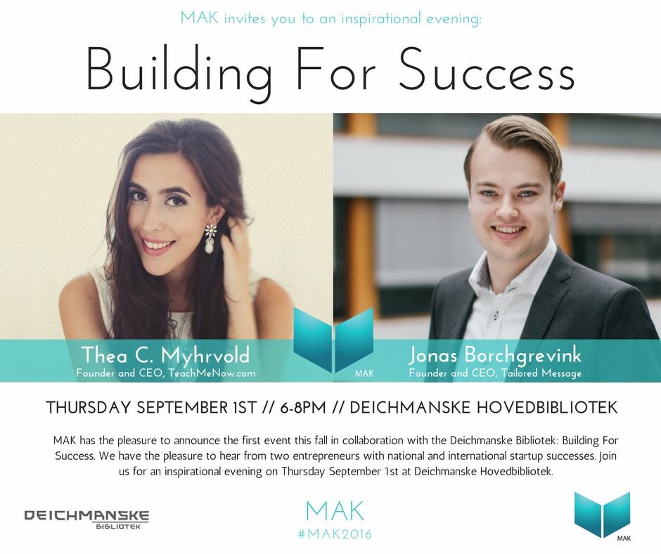 TheaMyhrvold's tweet photo. In #Oslo next week? Check out this great event! #mak2016 #teachmenow #startup #edtech https://t.co/xj82r9Zt1l