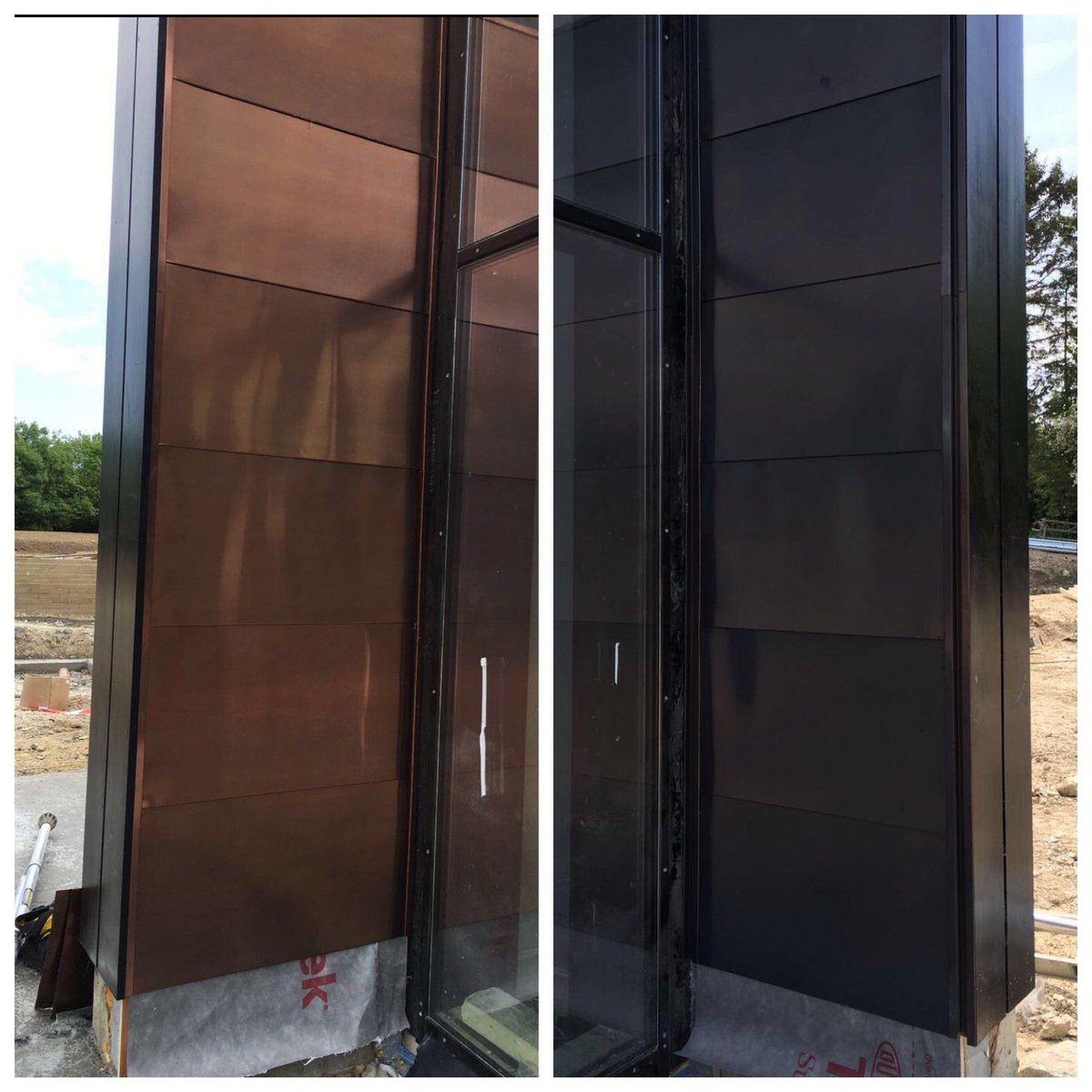 ZincRoofingComp's tweet photo. Aurubis copper cladding sample for a job in Hertfordshire, Nordic light brown or Nordic brown? #coppercladding https://t.co/5vfaEb9YJy