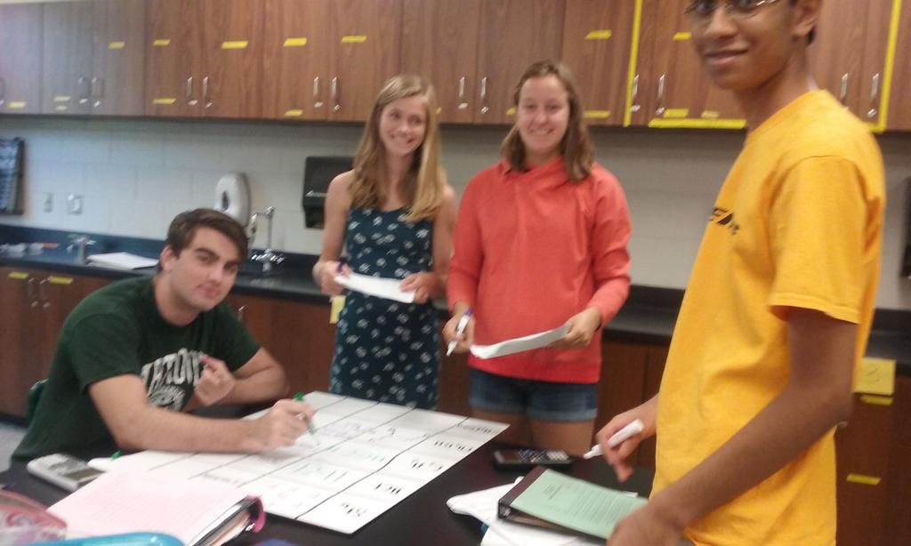 CookChemistry's tweet photo. AP Chem refresher stations labs! What do we remember from first year chem? #NAHSBetterTogether https://t.co/6SALvd0xKX
