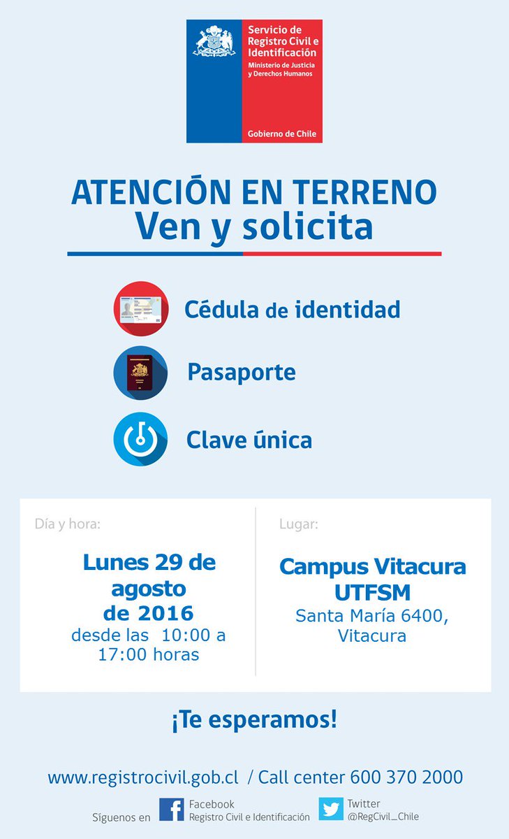 ¿Necesitas renovar carnet o pasaporte? Hazlo en el registro civil móvil, el próximo lunes 29 en Campus Vitacura