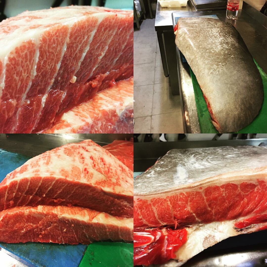 Ventresca de atún rojo de almadraba, Patanegra del Mar en <a href="/braserianerja/">Brasería de Pacomari</a>  #nerja #foodporn #foodie #ventresca