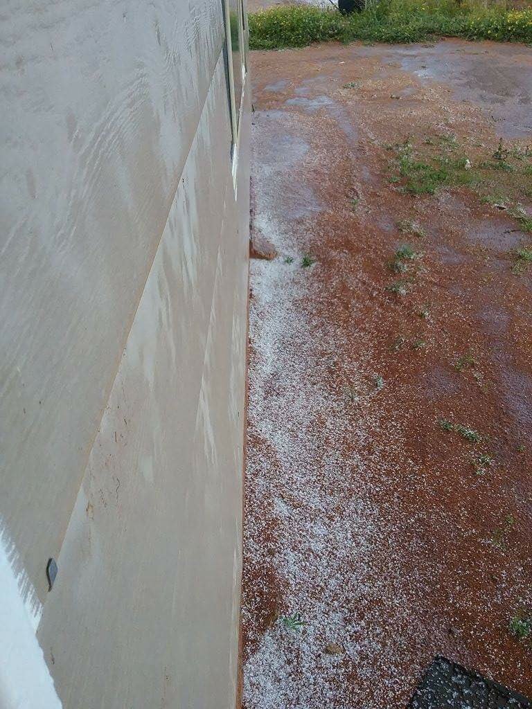 Hailed yesterday. We had a sunny day then hail followed by 6 mm of rain then a frost and fog all within 18 hrs.