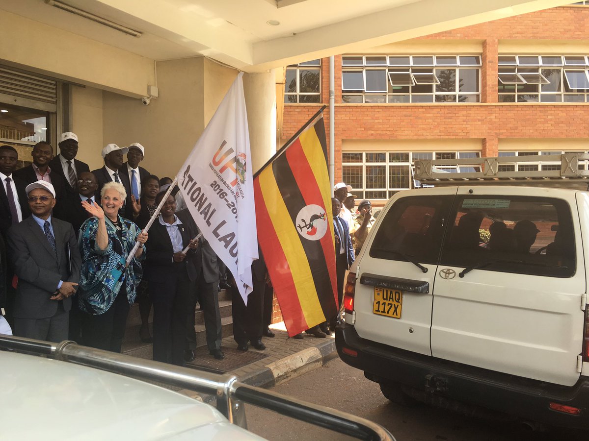 MinofHealthUG's tweet photo. #HappeningNow Hon. Jane Ruth Aceng and Amb. Deborah Malac flag off #UPHIA https://t.co/9dcSbZYC08