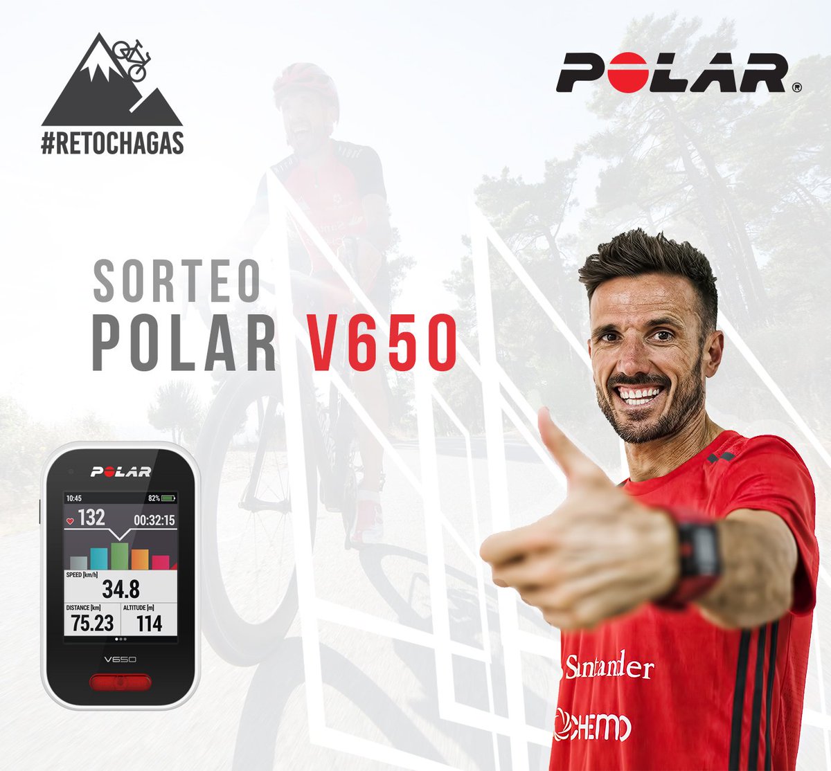 2 días para #RetoChagas y necesitamos Km!!💪 +500RT y sorteamos un <a href="/PolarSpain/">Polar Spain</a> #V650 entre todos!
Vamos #RetoChagas 👏