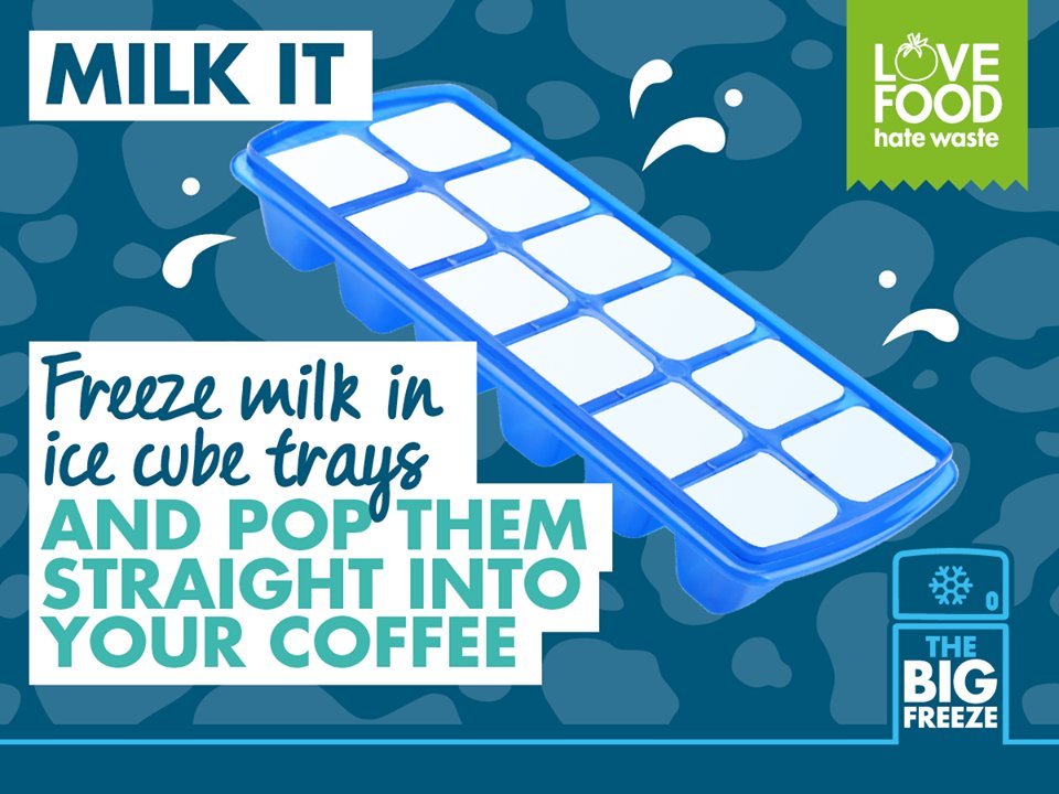 Too much #milk? Pour into ice cube tray &amp; freeze. The perfect back up for when you run out of milk! #saveit #freeze