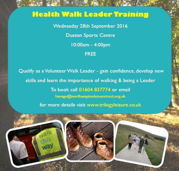 A limited number of spaces are still available for our #Free Health Walk Leader training course #volunteer #Walking