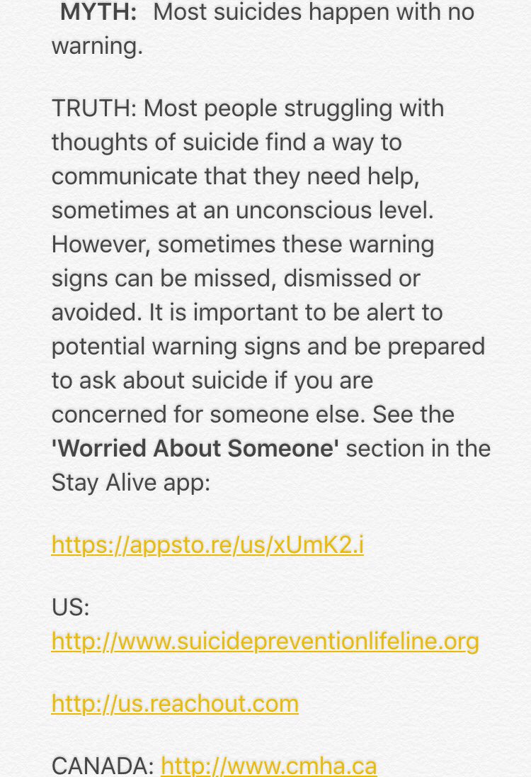 desbienetre's tweet photo. Day 8 of 20 common myths, misunderstandings or misconceptions about suicide.
#askforhelp #20daysofawareness https://t.co/IpbcQhSlQn
