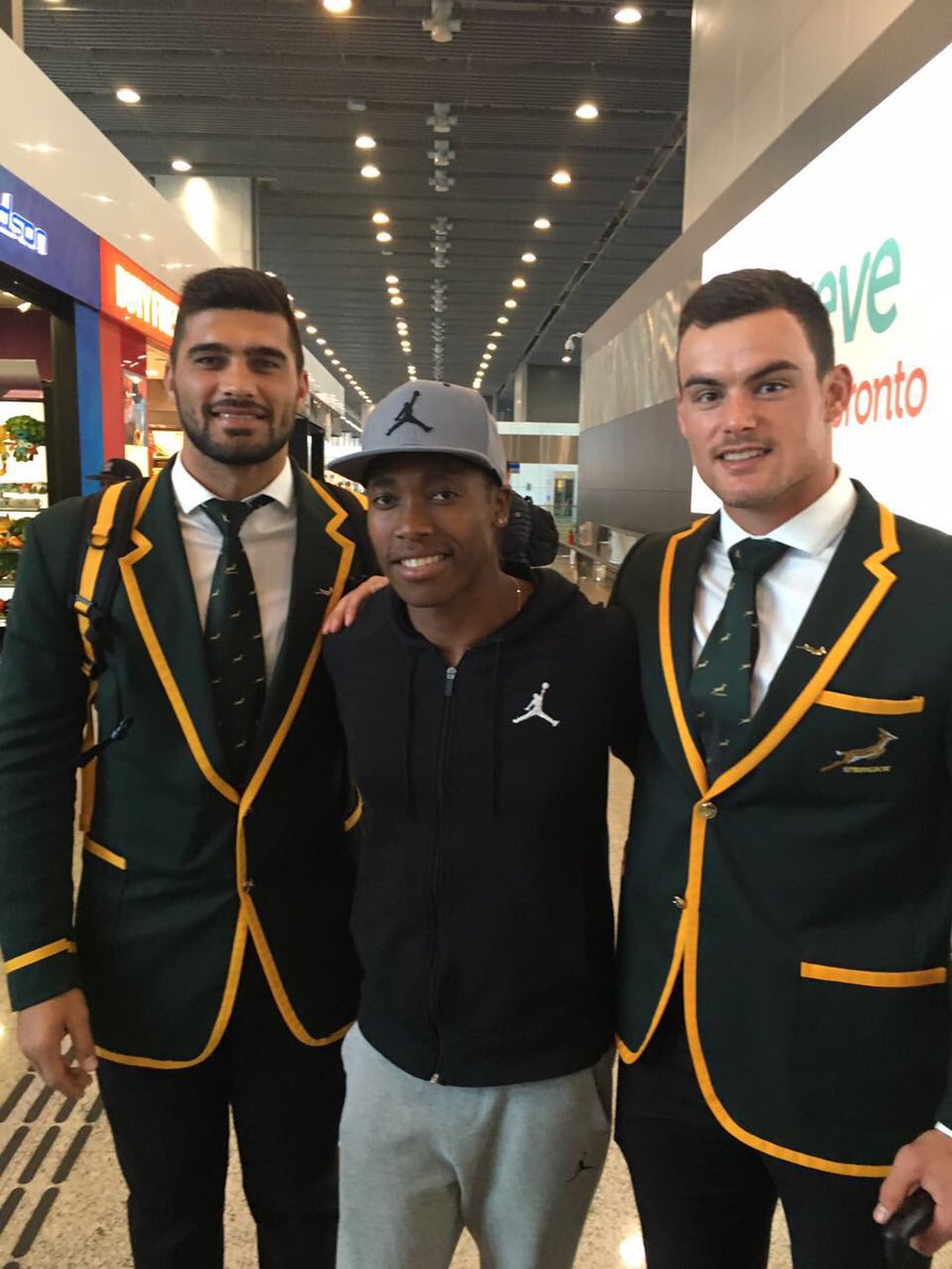 Doogz's tweet photo. What a treat bumping into South Africa's golden girl #congratsCaster #gold #TeamSA @caster800m @JesseKriel15 https://t.co/OsLudDkTmW
