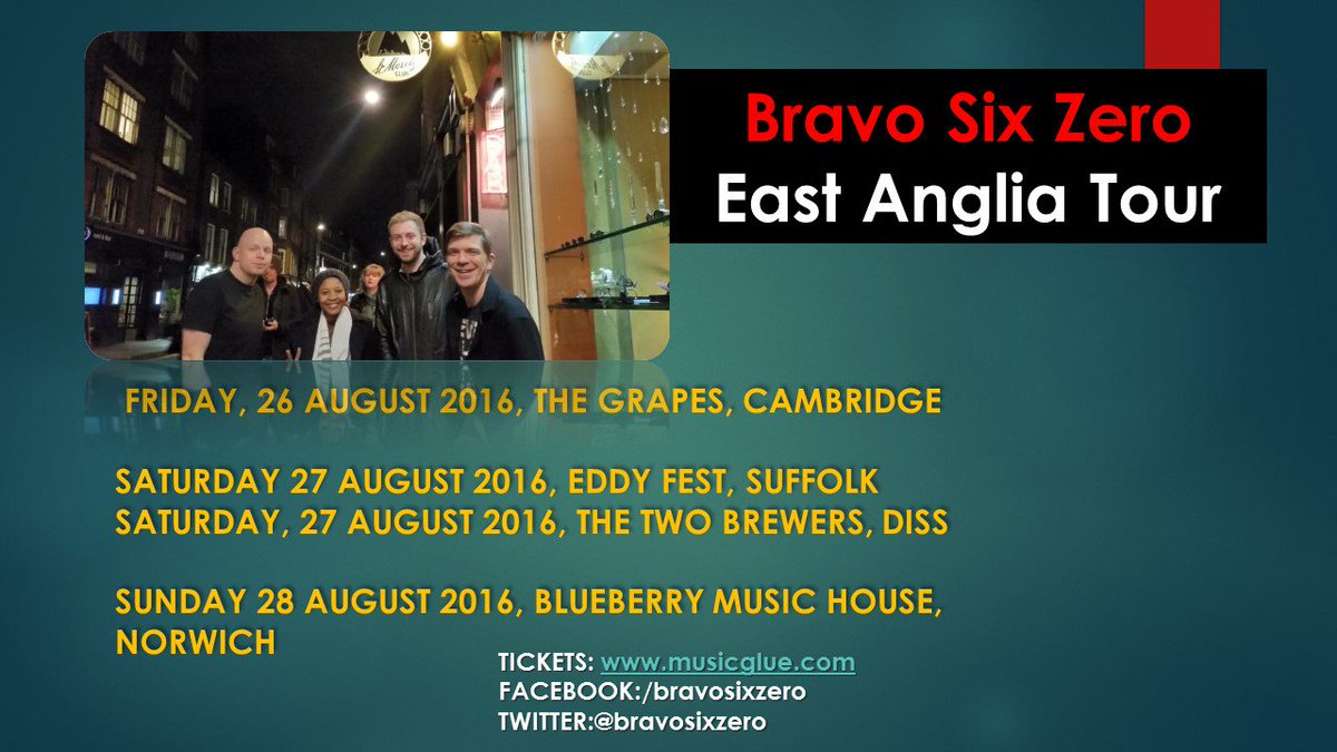 What better way to spend the bank holiday then to soak up Anglian rays &amp;listen to rock? Come see us at these dates!