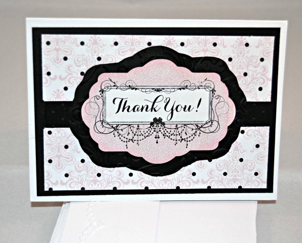 Cin_Dyanne's tweet image. Pink Thank You Cards / Set of 4 Thank You Cards / Pink and Black Thank… tuppu.net/22b7db41 #Etsy #EmbossedLabel