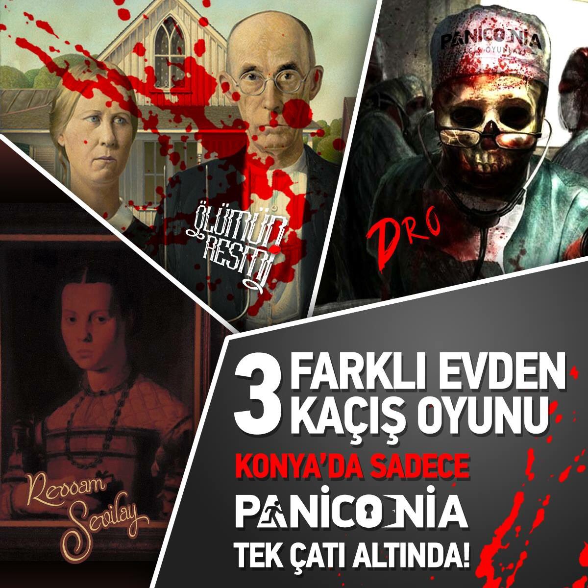 Yoksa siz hala gelmediniz mi? Konya'da 3 FARKLI EVDEN KAÇIŞ (KORKU) OYUNU tek çatı altında sadece Paniconia'da!