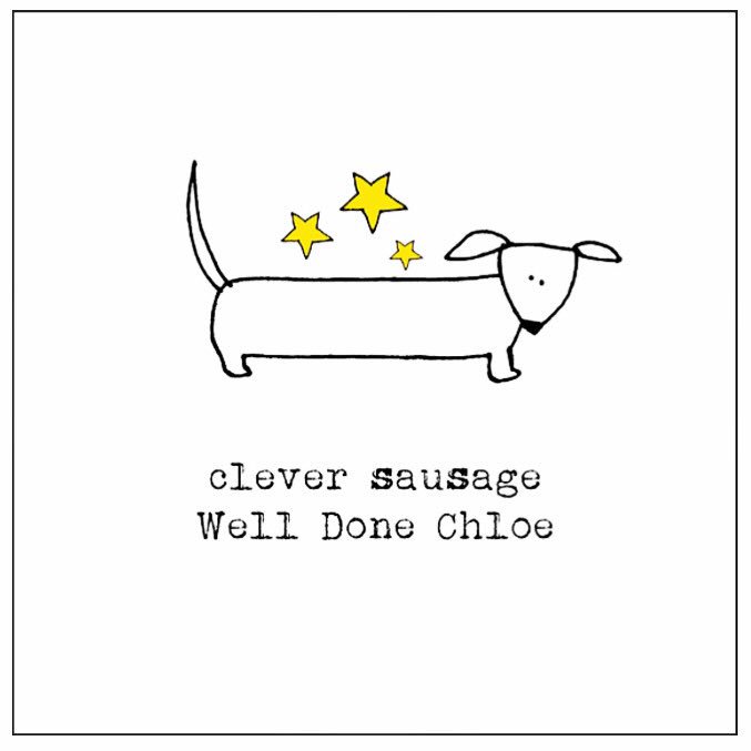 #GCSE #resultsday this week! This #personalised card is perfect for your clever little sausage! See the website! Xx