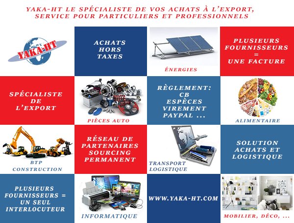 yaka_ht's tweet image. Yaka-HT, Achats hors taxes et suivi logistique depuis l'Europe #particuliers, #professionnels, #expatriés etc.