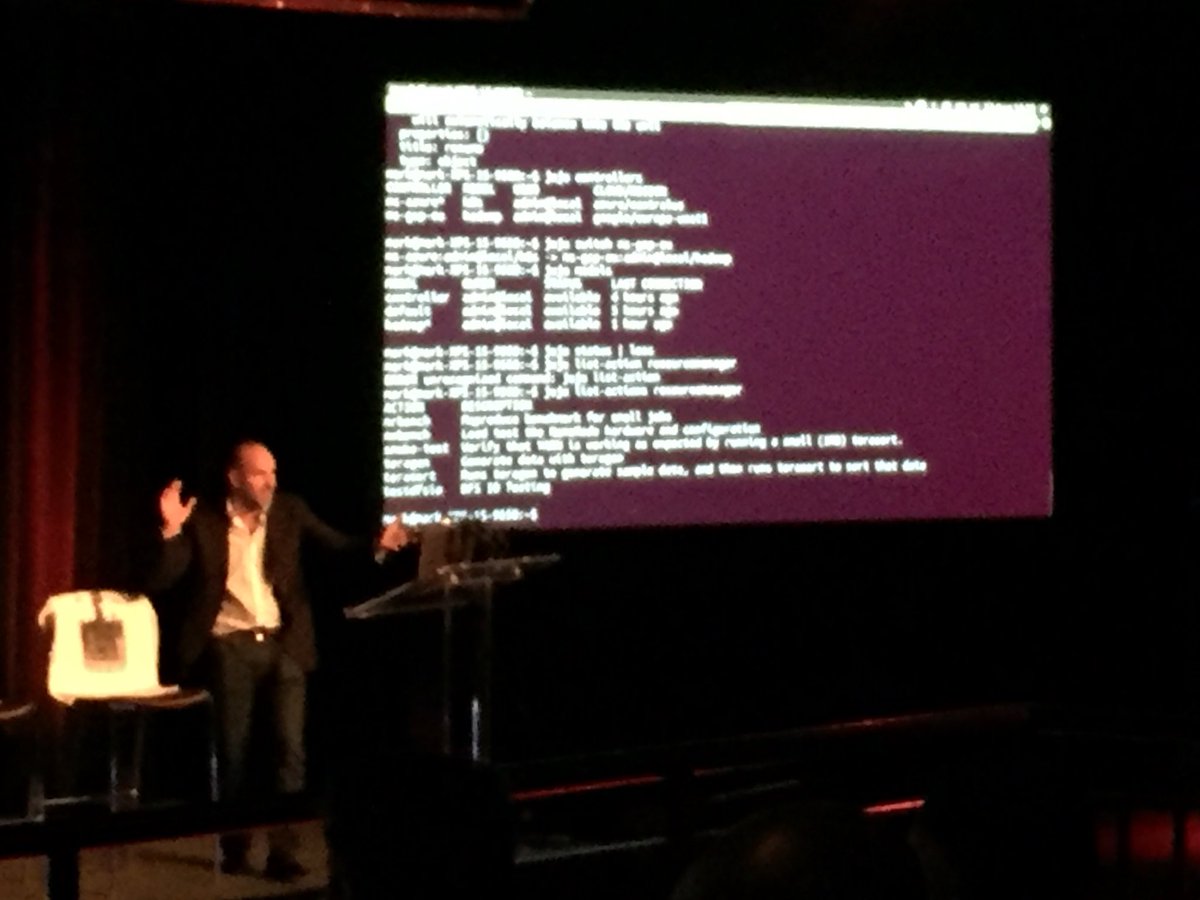 SWDevAngel's tweet image. Ahhhh Mark and his demos. #OpenStackEast