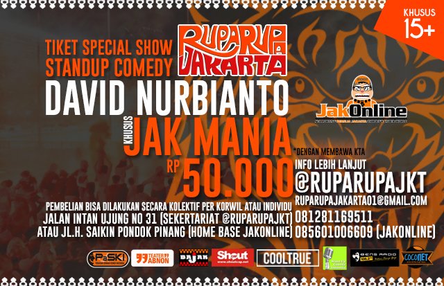 Gue seneng banget kalo kite bisa ketawa bareng dan ikut serta lestarikan Budaya Betawi #RupaRupaJKT <a href="/JakOnline/">JakOnline</a>