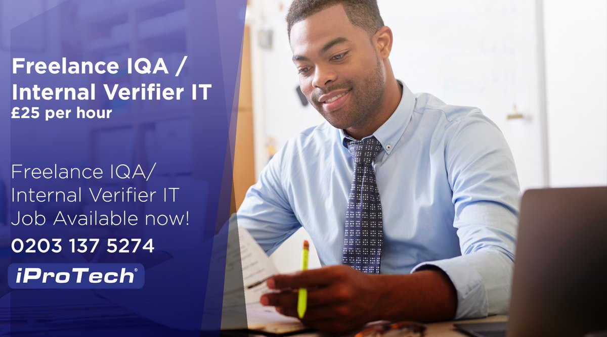 iProTechApp's tweet image. Freelance IQA / Internal verifier Job Available now! Earn £25 an hour! Get in touch 0203 137 5274 #jobseekers
