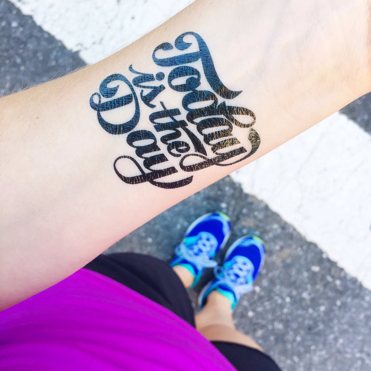 Today is the day! What are you waiting for? Love this temporary ink from <a href="/tattly/">Tattly</a>. Talk about some serious #fitspo!
