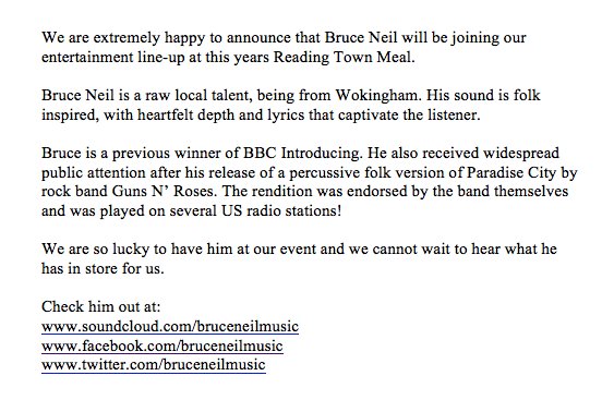 ReadingTownMeal's tweet image. #ReadingTownMeal **ANNOUNCEMENT**
@BruceNeilMusic 
youtu.be/MHQ6quNjgh0 
#BruceNeil #readingevents